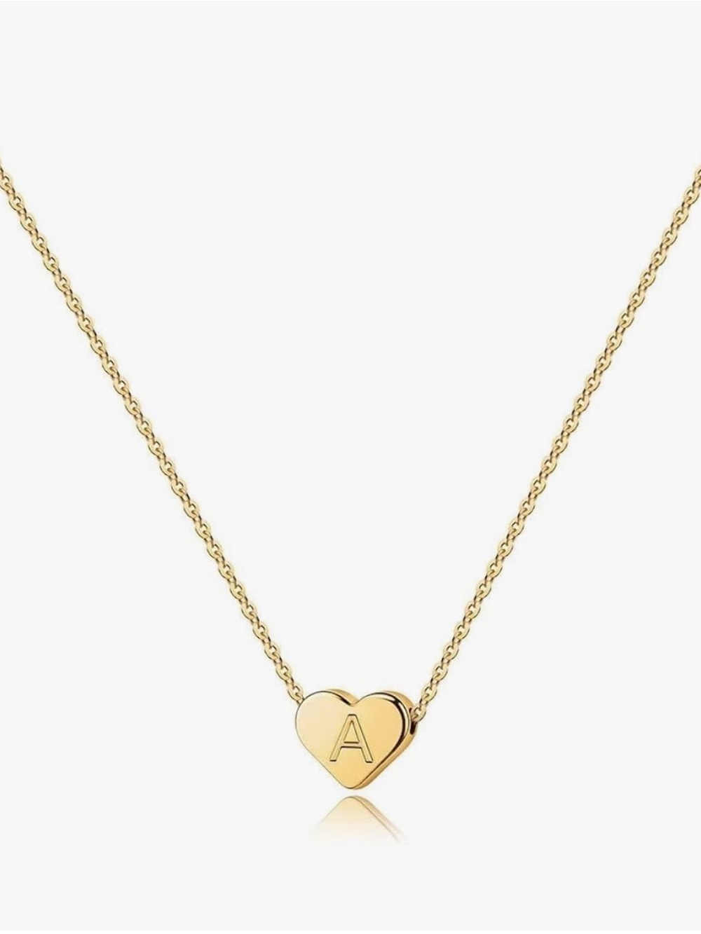 Gold Heart Initial 'A' Necklace - Personalized Women’s Jewelry